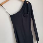 Melrose With Love Bria One Sleeve Ribbed knit Jumpsuit Black Small Photo 4