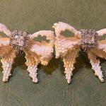 SHUSHU/TONG White Crystal YVMIN Edition Bow Earrings Silver Photo 0