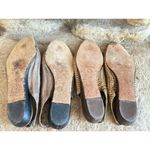 2 PREVATA Vintage 80s Pewter & Bronze Leather Woven Bottega Vibe Sandals 7 Photo 5