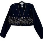 American Vintage Vintage 80s black gold embroidered blazer size 14 Photo 0