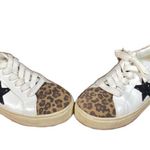 Steve Madden  White Leather Pursued Leopard Cap Sneakers Women Sz 7.5 Photo 3