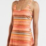 prAna  Francesca Striped Active‎ Dress orange yellow size large Photo 0
