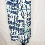 Nicole Miller  100% Linen Halter Sleeveless Tie-Dye Blue Aqua Short XS Dress Photo 5