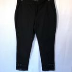 ZARA  black cropped pants with lace hem sz medium Photo 3