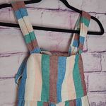 Madewell CAP SLEEVE STRIPED LINEN BLEND TIE ACCENT WIDE LEG JUMPSUIT 4 Photo 3