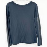 Michael Stars  Womens Edgy Minimalist Supima Leather Long Sleeve Top Size S Black Photo 0