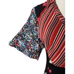 Free People  Mix It Up Printed Patchwork Stripe Floral Mini Dress Hippie Boho 8 Photo 4