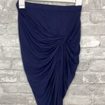 Iris  Navy Twisted Asymmetrical Skirt Photo 1