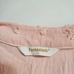 Fantaslook Dressy Vneck Ruffle Sleeve Textured Poplum Casual Flowy Pink Sz L Size L Photo 5