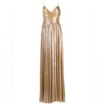 Retrofête NEW NWT Retrofete Doss Maxi Dress In Metallic Champagne Gold Photo 1