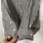 Sandro  Paris black white gingham plaid button down collared shirt medium Photo 5