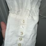 Free People  semi sheer white pleated button down shirt Medium NWT Photo 3