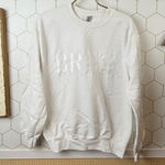 BRIDE Embossed White Crewneck Sweatshirt – Size Photo 0