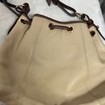Dooney & Bourke Tan and Brown Leather Hobo Drawstring Bag Photo 15