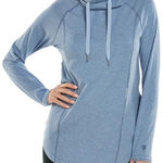 Coolibar Lumaleo Pullover Hoodie With Thumbholes Size XL Lt Blue Heather UPF 50+ Photo 0