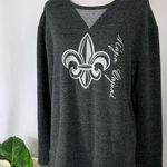 Under Armour Dark Gray Round Neckline Sweatshirt Rajuns Cajun & Fleur De Lis L Photo 0