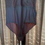 Tahari  Light Pink Lace Semi Sheer Coquette Bodysuit Size Medium Photo 4