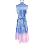 Derek Lam Derek 10 Lam Crosby Dress Size 6 Pink Blue Dip-Dye Ombré Midi Shirtdress Preppy Photo 4