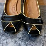 Sofft Black Patent Leather Block Heels with Yellow Trim Size 8 Photo 5