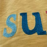 Talbots  Summer Time Crewneck T-Shirt Tee Embroidered Tie Cuff Sleeve PM Medium Photo 3