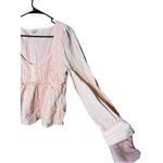 American Eagle  Womens Top Blouse Crop Peach Lace Long Sleeve M‎ Photo 3