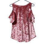 a.n.a. a new approach Cold Shoulder Top Pink Velour Size XS Wedding Guest Office Photo 1