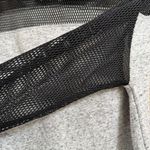 PINK - Victoria's Secret  Black Gray Fishnet Mesh Long Sleeve Top Sweater Hoodie XS Photo 5