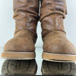 Skechers Y2K 90’s Chestnut Brown Shimmer Chunky Leatheresque Keepsakes Boots Photo 10