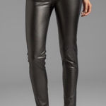 Alexander McQueen  Black Faux Leather Skinny Jeans‎ sz 25 Photo 0