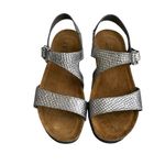 Naot Pamela Snake Skin Print Silver Metallic Leather Sandals Women’s 36 US 5 Photo 1