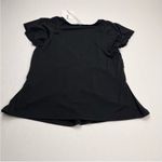 frame denim Frame Womens SZ Small Black Shirred Flounce Top Short Sleeve Style# LTWS1761 NEW Photo 7