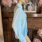 VINTAGE 1990'S TAN JAY SEAFOAM GREEN PLEATED FRONT BLOUSE (10) Photo 4