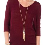 Francesca's Burgundy Knit Long Sleeve Dolman Top Photo 0