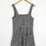 Free People  Maxx Mini Shift Dress Blue Tweed Button Front 70s Boho Photo 2
