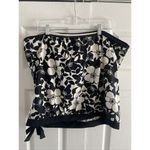 Island Escape Womens 16 Strapless Black‎ White Floral Swimsuit Top Swim Beach Photo 4