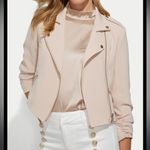Generation Love  Pink Funnel Neck Moto Jacket Vegan Silk Blend Size XS Satin Photo 0