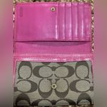Coach  Signature Monogram Pink & Brown Wallet Photo 0