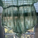 Francesca's Francesca’s tropical leaf pom sheer swim romper, size medium Photo 8