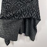 Eileen Fisher  Black Gray Geometric Print Poncho OS TU Photo 6