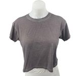 Lululemon Women's Black Washed Short Sleeve Crew Cropped T Shirt Tee Top Size 4 Photo 0