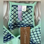 Francesca’s mint spaghetti strap embroidered boho summer tank with tassels SM Green Photo 3