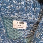 Cotton On Blue Turtleneck Patchwork Sweater Photo 1