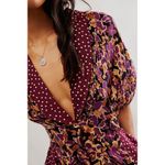 Free People  Fiorella Shorts Romper Midnight Combo Maroon Medium Photo 11