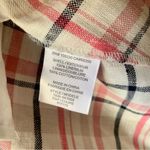 Joie  S Linen cream pink plaid fit and flare print Skirt Photo 3