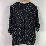 Jaclyn Smith Heart Print Roll Sleeve Blouse (Black) - Medium Photo 3