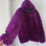 Stella McCartney NEW Adan Purple Faux Fur Pullover Hooded Coat Hoodie Jacket S/M Photo 11