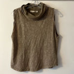 We The Free Free People  Cowl Neck Tank Top Slouchy Boho Brown Tan Distress Boxy Photo 0
