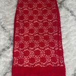 High waisted lace knee length skirt red bodycon Photo 0