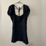 Free People  Endless Summer Elle Mini Dress Black Small Puff Sleeve Cotton Photo 4