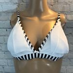 Navy Blue & White Chevron Striped Knit Bikini Top Blue Size M Photo 12